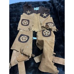 Vintage  Sheriff Costume Leather Sheplers USA Made Colorado Large pony ranch